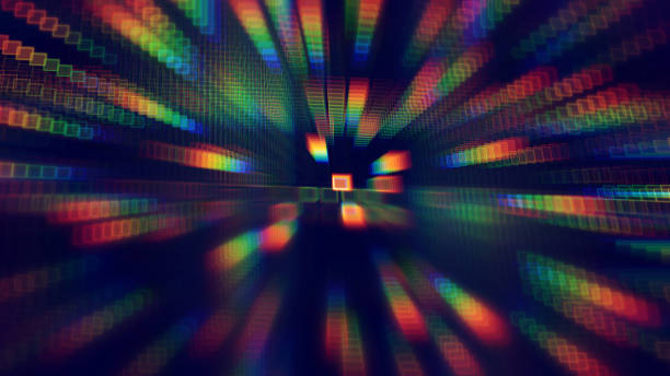 Abstract Rainbow Blockchain Pixel Shape Prism Exploding Glitch